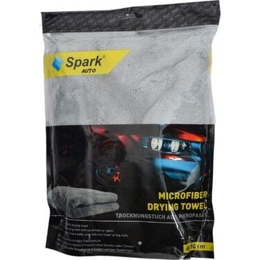 Spark (1 Adet) 2316 Mikrofiber Peluş Oto Kurulama Ve Temizlik Bezi Büyük Boy 60x90 Cm. Gri
