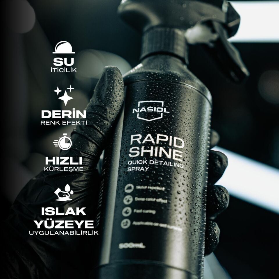 Nasiol Rapidshine Araçlar için Hızlı Nano Detailer Spreyi 500 ml