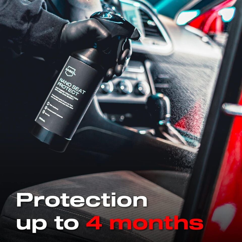 Nasiol Nano Seat Protect Araç Kumaş Yüzey Nano Kaplama-500 Ml-Koltuk,Tente Su İtici,Araç İç Bakım, Detailing, Araç Koltuk Döşeme Koruyucu, Leke Önleyici Sprey