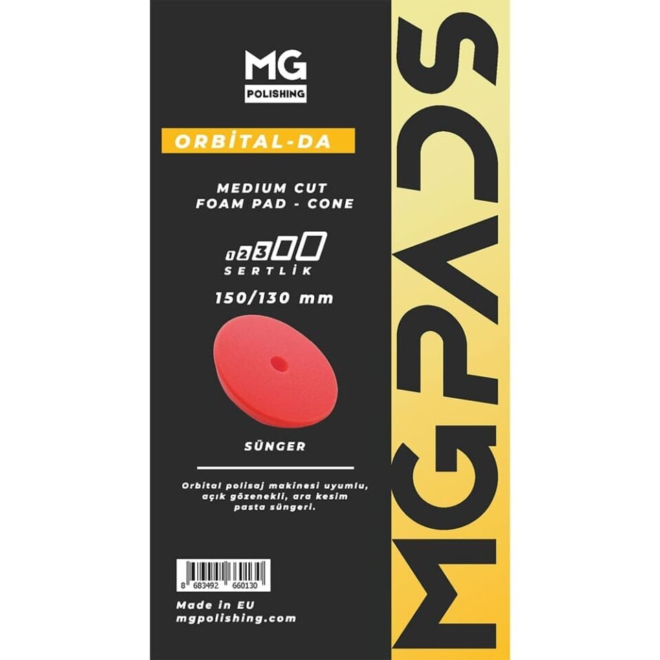 MG PS Orbital Ara Kesim İnce Pasta Süngeri (Kırmızı) – 150/130 mm