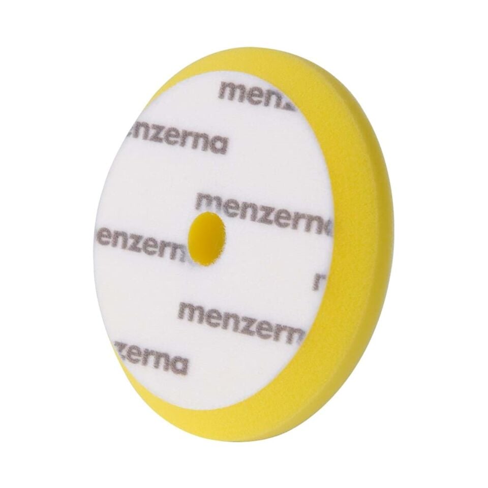 MENZERNA Rotary ve Orbital Uyumlu İnce Pasta Süngeri 130/150mm - Sarı | Orta Çizik Giderici Ped