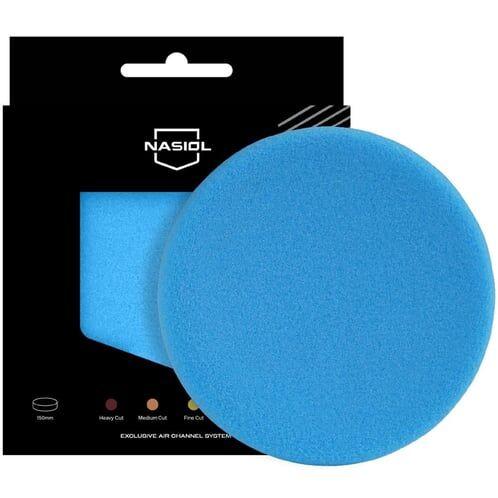 Nasiol Özel Hava Kanallı Polisaj Süngeri/Pedi-En Hafif Çizik/Hare Giderici-150mm-Mavi