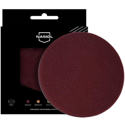 Nasiol Özel Hava Kanallı Polisaj Süngeri/Pedi-Ağır Çizik Giderici-150mm-Bordo